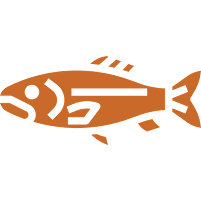 Minimalist orange fish drawing