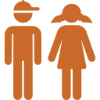 Boy and girl restroom icons